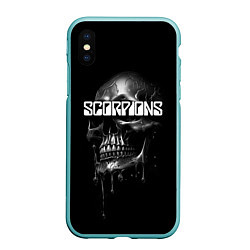 Чехол iPhone XS Max матовый Scorpions rock, цвет: 3D-мятный