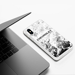 Чехол iPhone XS Max матовый Chevrolet white graphite, цвет: 3D-белый — фото 2