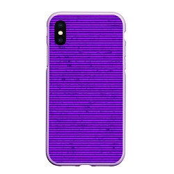 Чехол iPhone XS Max матовый Сочный фиолетовый в полоску, цвет: 3D-сиреневый