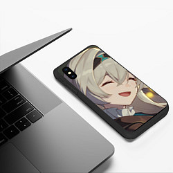 Чехол iPhone XS Max матовый Honkai Star Rail Firefly smile, цвет: 3D-черный — фото 2