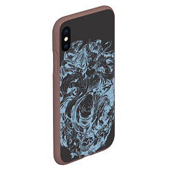 Чехол iPhone XS Max матовый Клинок рассекающий демонов Незуко рябь, цвет: 3D-коричневый — фото 2