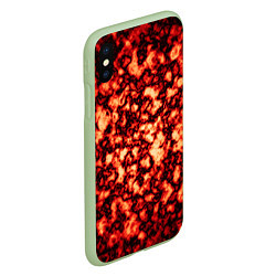 Чехол iPhone XS Max матовый Узор огня, цвет: 3D-салатовый — фото 2