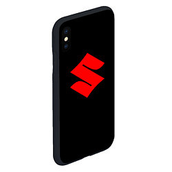 Чехол iPhone XS Max матовый Suzuki red logo, цвет: 3D-черный — фото 2