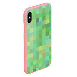 Чехол iPhone XS Max матовый Пиксели в зеленом, цвет: 3D-баблгам — фото 2
