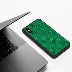 Чехол iPhone XS Max матовый Насыщенный зелёный текстурированный, цвет: 3D-черный — фото 2