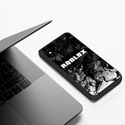 Чехол iPhone XS Max матовый Roblox black graphite, цвет: 3D-черный — фото 2