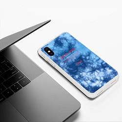 Чехол iPhone XS Max матовый Tokyo: tie-dye blue, цвет: 3D-белый — фото 2