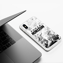 Чехол iPhone XS Max матовый Forza Horizon white graphite, цвет: 3D-белый — фото 2