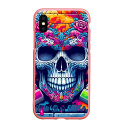 Чехол iPhone XS Max матовый Ai art skull - graffiti, цвет: 3D-баблгам