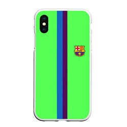 Чехол iPhone XS Max матовый Barcelona fc sport line, цвет: 3D-белый