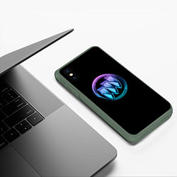 Чехол iPhone XS Max матовый Buick logo neon, цвет: 3D-темно-зеленый — фото 2