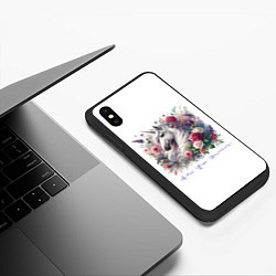 Чехол iPhone XS Max матовый Мечтай цвети вдохновляй, цвет: 3D-черный — фото 2