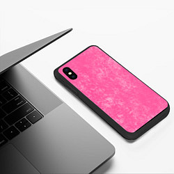 Чехол iPhone XS Max матовый Pink bleached splashes, цвет: 3D-черный — фото 2