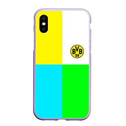 Чехол iPhone XS Max матовый Borussia color cport, цвет: 3D-светло-сиреневый