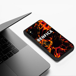 Чехол iPhone XS Max матовый Benfica red lava, цвет: 3D-черный — фото 2