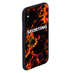 Чехол iPhone XS Max матовый Sporting red lava, цвет: 3D-черный — фото 2