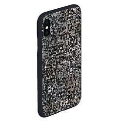 Чехол iPhone XS Max матовый Тёмный серо-коричневый текстурированный, цвет: 3D-черный — фото 2