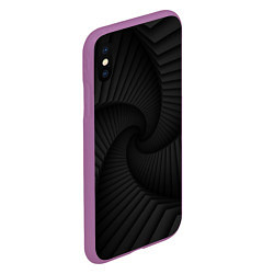 Чехол iPhone XS Max матовый Геометрическая темная иллюзия, цвет: 3D-фиолетовый — фото 2