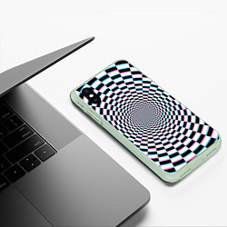 Чехол iPhone XS Max матовый Оптическая иллюзия с погружением, цвет: 3D-салатовый — фото 2