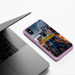 Чехол iPhone XS Max матовый PUBG персонаж из игры, цвет: 3D-сиреневый — фото 2