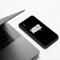 Чехол iPhone XS Max матовый Lnkin park logo white, цвет: 3D-черный — фото 2