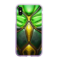 Чехол iPhone XS Max матовый Зеленый текстурный костюм из кожи