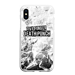 Чехол iPhone XS Max матовый Five Finger Death Punch white graphite