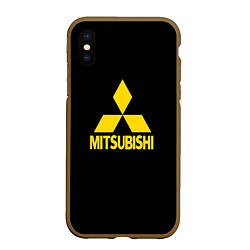 Чехол iPhone XS Max матовый Mitsubishi logo yelow, цвет: 3D-коричневый