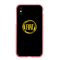 Чехол iPhone XS Max матовый FIAT logo yelow, цвет: 3D-баблгам