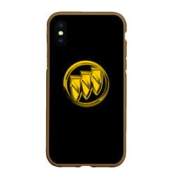 Чехол iPhone XS Max матовый Buick logo yellow, цвет: 3D-коричневый