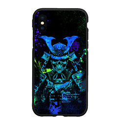 Чехол iPhone XS Max матовый Дух череп - самурай, цвет: 3D-черный
