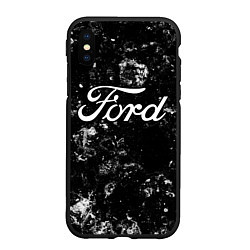 Чехол iPhone XS Max матовый Ford black ice, цвет: 3D-черный