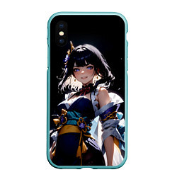 Чехол iPhone XS Max матовый Genshin impact - shogun raiden, цвет: 3D-мятный