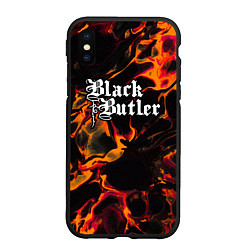 Чехол iPhone XS Max матовый Black Butler red lava, цвет: 3D-черный
