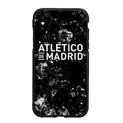 Чехол iPhone XS Max матовый Atletico Madrid black ice, цвет: 3D-черный