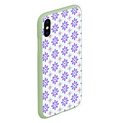 Чехол iPhone XS Max матовый Красивый цветочный узор, цвет: 3D-салатовый — фото 2