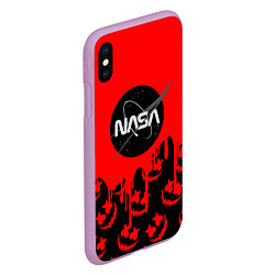 Чехол iPhone XS Max матовый Marshmello x Nasa red, цвет: 3D-сиреневый — фото 2