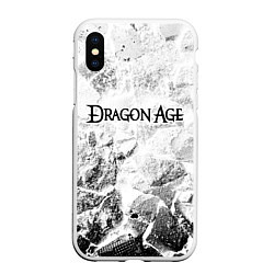 Чехол iPhone XS Max матовый Dragon Age white graphite