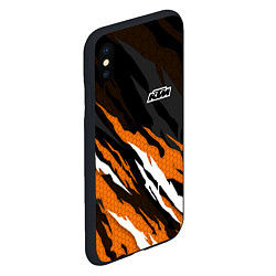 Чехол iPhone XS Max матовый KTM - Рваный гексагон, цвет: 3D-черный — фото 2