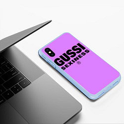 Чехол iPhone XS Max матовый Гусси сиреневый - сексуальность, цвет: 3D-голубой — фото 2