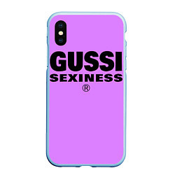Чехол iPhone XS Max матовый Гусси сиреневый - сексуальность, цвет: 3D-голубой