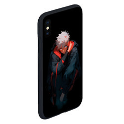 Чехол iPhone XS Max матовый Парень в темноте в стиле манга - manga dark, цвет: 3D-черный — фото 2