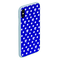 Чехол iPhone XS Max матовый Roblox blue pattern, цвет: 3D-голубой — фото 2