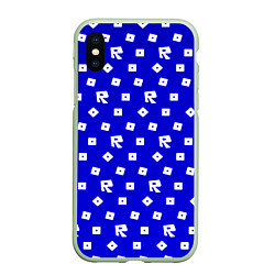 Чехол iPhone XS Max матовый Roblox blue pattern, цвет: 3D-салатовый