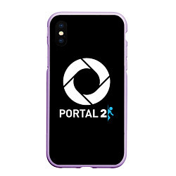 Чехол iPhone XS Max матовый Portal2 logo game, цвет: 3D-сиреневый