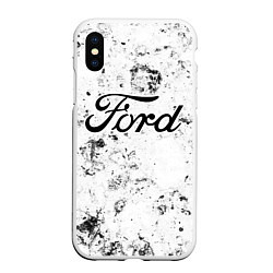 Чехол iPhone XS Max матовый Ford dirty ice, цвет: 3D-белый