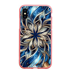 Чехол iPhone XS Max матовый Джинса и цветочный орнамент - нейросеть, цвет: 3D-баблгам