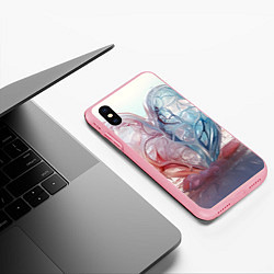 Чехол iPhone XS Max матовый Сердце - плазменная текстура, цвет: 3D-баблгам — фото 2