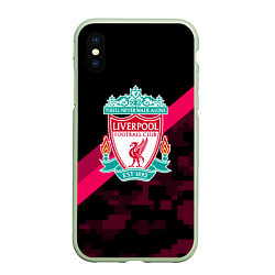 Чехол iPhone XS Max матовый Liverpool sport fc club, цвет: 3D-салатовый