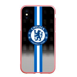 Чехол iPhone XS Max матовый Chelsea fc sport geometry, цвет: 3D-баблгам